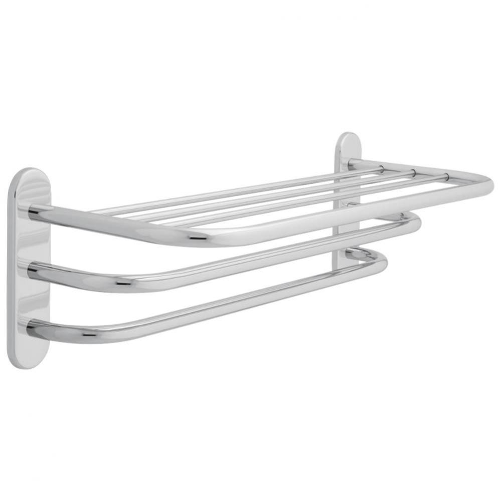 Other 24&apos;&apos; Brass Towel Shelf with Two Bars, Concealed Mounting