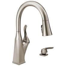 Delta Faucet 19806Z-SPSD-DST - Cantrall™ Single Handle Pull-Down Kitchen Faucet with Soap Dispenser and ShieldSpray Technology