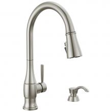 Delta Faucet 19831Z-SPSD-DST - Hazelwood™ Single Handle Pull-Down Kitchen Faucet with Soap Dispenser and ShieldSpray Technology
