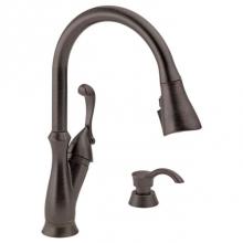 Delta Faucet 19950Z-RBSD-DST - Arabella™ Single Handle Pull-Down Kitchen Faucet with Soap Dispenser and ShieldSpray