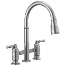 Delta Faucet 2390L-AR-DST - Broderick™ Two Handle Pull-Down Bridge Kitchen Faucet