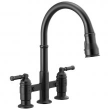Delta Faucet 2390L-BL-DST - Broderick™ Two Handle Pull-Down Bridge Kitchen Faucet