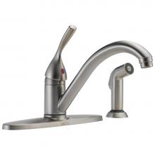Delta Faucet 400-SS-DST - 134 / 100 / 300 / 400 Series Single Handle Kitchen Faucet with Spray