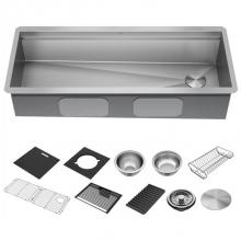 Delta Faucet 95BA131-45S-SS - Rivet™ 45'' Workstation Kitchen Sink Undermount 16 Gauge Stainless Steel Single Bowl w