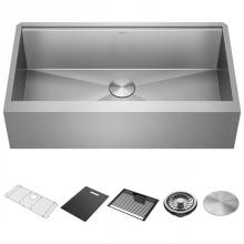 Delta Faucet 95C9031-36S-SS - Delta® Rivet™ 36'' Workstation Farmhouse Apron Front Kitchen Sink Undermount 16 G