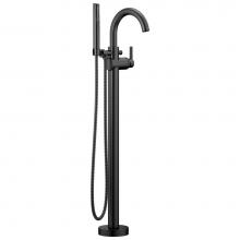 Delta Faucet T4759-BLFL - Trinsic® Single Handle Floor Mount Tub Filler Trim with Hand Shower