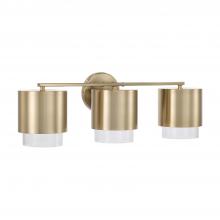 Capital 153031MA-549 - 3-Light Cylindrical Metal Vanity in Matte Brass with Seeded Glass