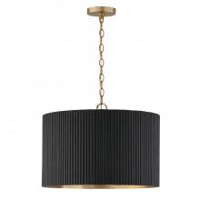 Capital 350741KR - 3-Light Pendant in Matte Brass and Handcrafted Mango Wood in Black Stain