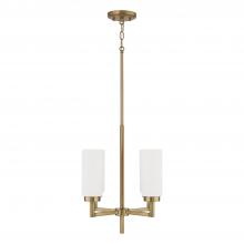Capital 351741AD - 4-Light Cylindrical Chandelier Pendant in Aged Brass with Faux Alabaster Glass