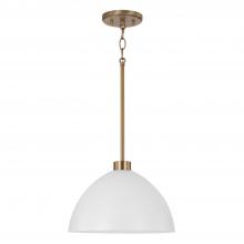 Capital 352011AW - 1-Light Pendant in Aged Brass and White