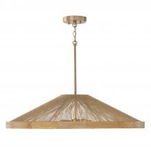 Capital 352841MA - 4-Light Pendant in Matte Brass with Mango Wood and Handwrapped Natural Jute Rope String