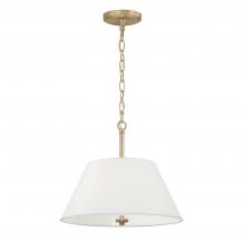 Capital 353231MA - 3-Light Dual Mount Pendant in Matte Brass with White Fabric Shade and Glass Diffuser