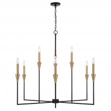 Capital 451991AB - 8-Light Chandelier in Black and Aged Brass with Interchangeable White or Aged Brass Candle Sleeves
