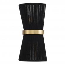 Capital 641221KP - 2-Light Sconce in Hand wrapped Black Rope String and Hand-Distressed Patinaed Brass