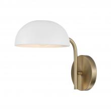 Capital 651411AW - 1-Light Sconce in Aged Brass and White