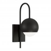 Capital 651611BI - 1-Light Circular Globe Sconce in Black Iron with Soft White Glass