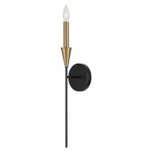 Capital 651911AB - 1-Light Sconce in Black and Aged Brass with Interchangeable White or Aged Brass Candle Sleeve