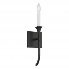 Capital 652311BI - 1-Light Sconce in Black Iron with Interchangeable White or Black Iron Candle Sleeve