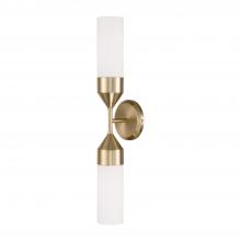 Capital 652421MA - 2-Light Cylindrical Sconce in Matte Brass with Soft White Glass