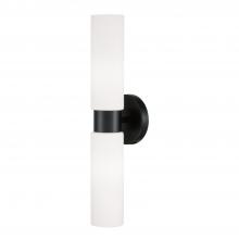 Capital 652621MB - 2-Light Dual Linear Sconce Bath Bar in Matte Black with Soft White Glass