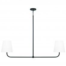 Capital 849421MB - 50"W x 21.25"H 2-Light Island in Matte Black with White Fabric Stay-Straight Shade