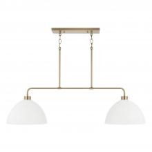 Capital 852021AW - 2-Light Linear Chandelier in Aged Brass and White