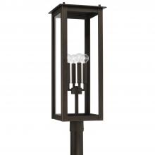 Capital 934643OZ - 4-Light Post Lantern in Oiled Bronze with Clear Glass