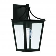 Capital 947911BK - 7.5"W x 14.25"H 1-Light Outdoor Wall Lantern in Black with Clear Glass