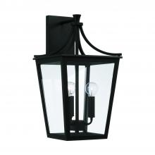 Capital 947931BK - 10"W x 19.25"H 3-Light Outdoor Wall Lantern in Black with Clear Glass