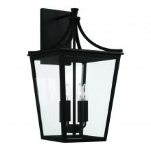 Capital 947941BK - 12"W x 23.25"H 4-Light Outdoor Wall Lantern in Black with Clear Glass