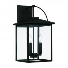 Capital 948031BK - 11.5"W x 19.75"H 3-Light Outdoor Wall Lantern in Black with Clear Glass