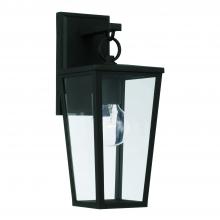 Capital 948111BK - 6.25"W x 15.5"H 1-Light Outdoor Wall Lantern in Black with Clear Glass Panels