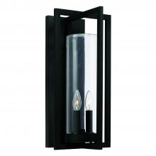 Capital 948221BK - 9.5"W x 20"H 2-Light Outdoor Wall Lantern in Black with Clear Glass Cylinder