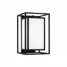 Capital 953111BK - 1-Light Outdoor Modern Square Rectangle Wall Lantern in Black with Soft White Glass