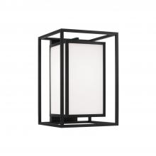 Capital 953112BK - 1-Light Outdoor Modern Square Rectangle Wall Lantern in Black with Soft White Glass