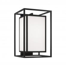 Capital 953113BK - 1-Light Outdoor Modern Square Rectangle Wall Lantern in Black with Soft White Glass