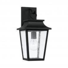 Capital 953311BK - 1-Light Outdoor Tapered Wall Lantern in Black with Ripple Glass