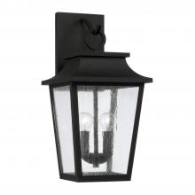 Capital 953321BK - 2-Light Outdoor Tapered Wall Lantern in Black with Ripple Glass