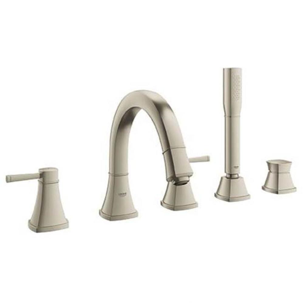 5-Hole 2-Handle Deck Mount Roman Tub Faucet with 1.75 GPM Hand Shower