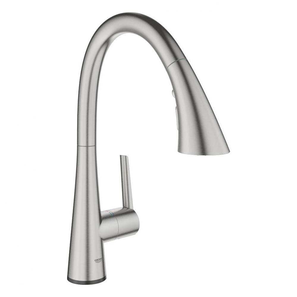 Single-Handle Pull Down Kitchen Faucet Triple Spray 1.75 GPM with Touch Technology