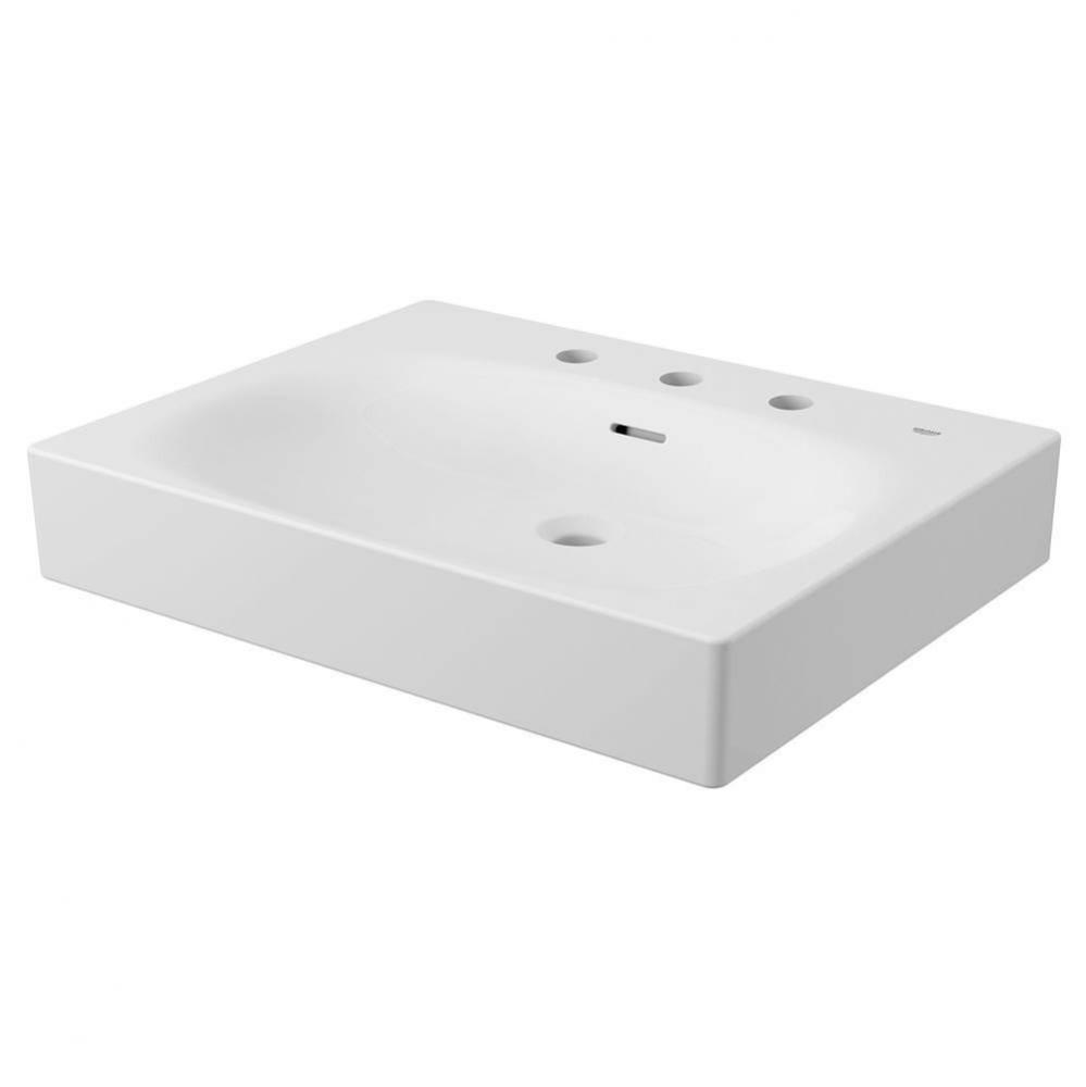 Wall Mount 24 Bathroom Sink, 3-hole