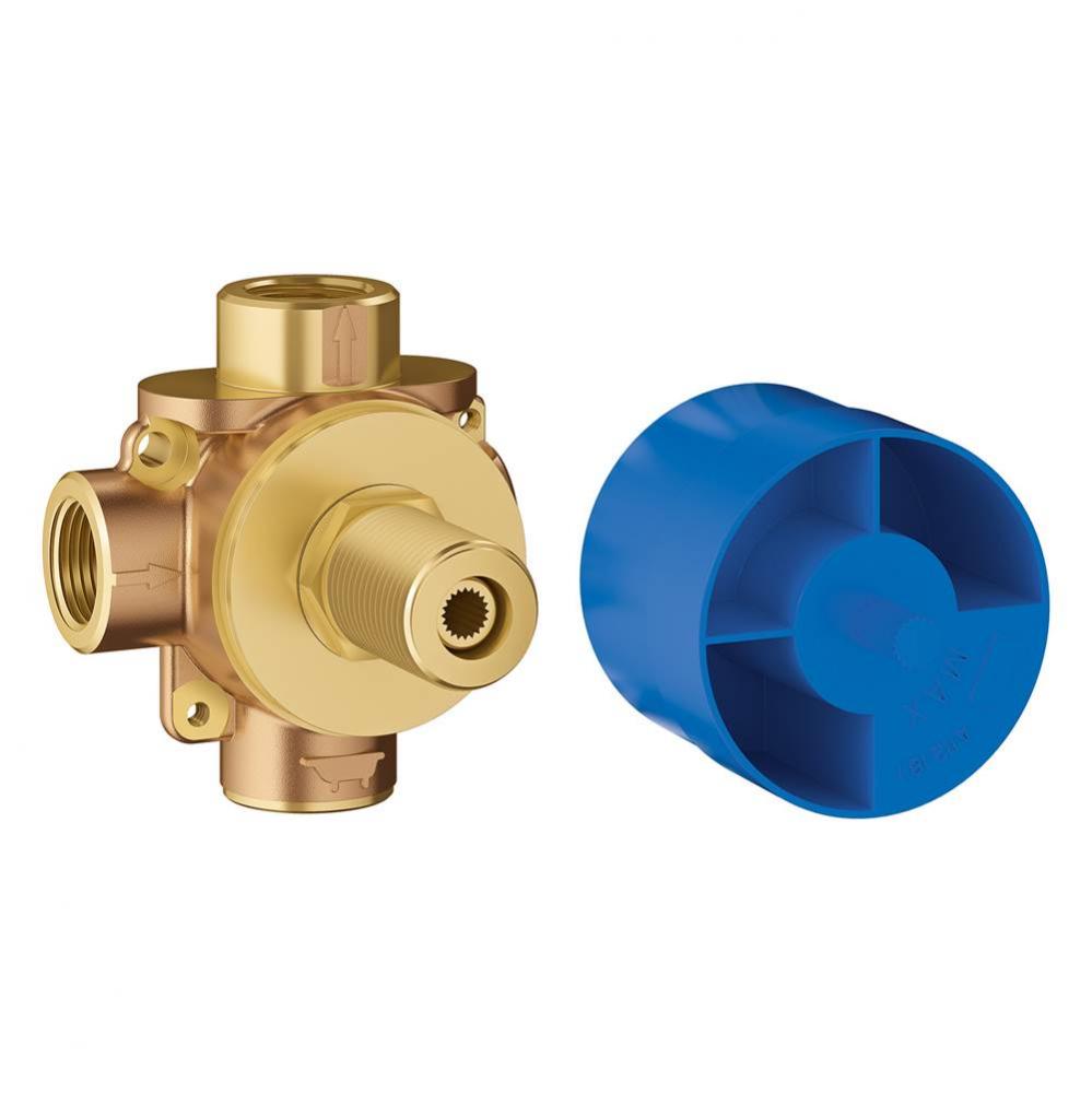 3-Way Diverter Rough-In Valve (Shared Functions)