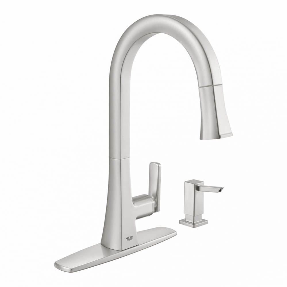 Single-Handle Pull Down Kitchen Faucet Dual Spray 1.75 GPM