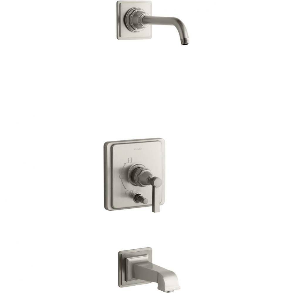Pinstripe&#xae; Pure Rite-Temp&#xae; bath and shower trim set with push-button diverter and lever