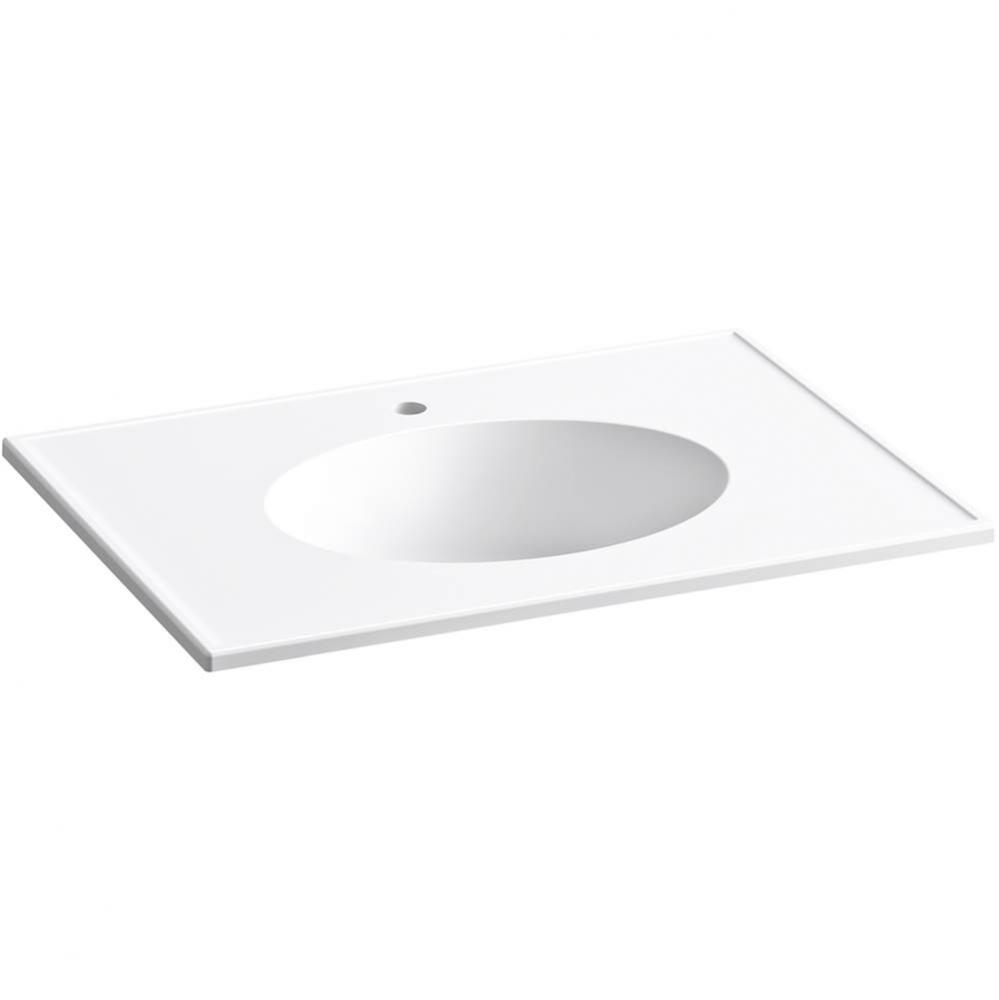 Ceramic/Impressions&#xae; 31&apos;&apos; oval vanity-top bathroom sink with single faucet hole