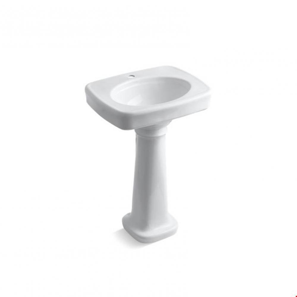 Bancroft&#xae; 24&apos;&apos; pedestal bathroom sink with single faucet hole