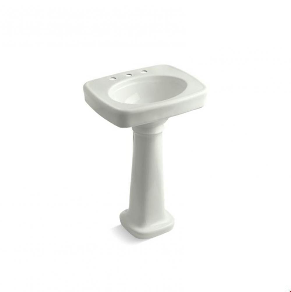 Bancroft&#xae; 24&apos;&apos; pedestal bathroom sink with 8&apos;&apos; widespread faucet holes