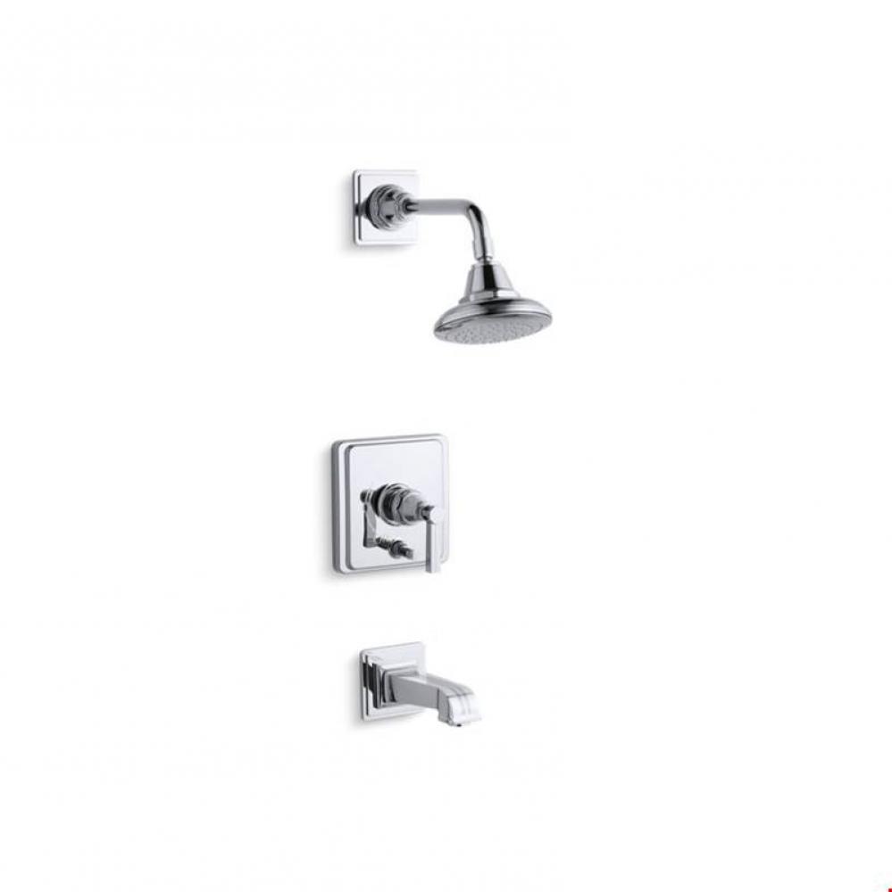 Pinstripe&#xae; Rite-Temp(R) pressure-balancing bath and shower faucet trim with lever handle, val