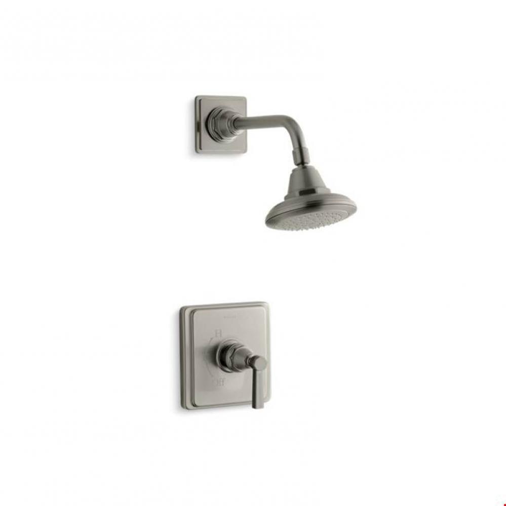 Pinstripe&#xae; Rite-Temp(R) shower valve trim with lever handle and 2.5 gpm showerhead