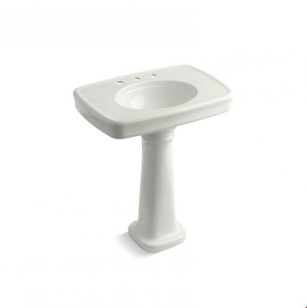 Bancroft&#xae; 30&apos;&apos; pedestal bathroom sink with 8&apos;&apos; widespread faucet holes